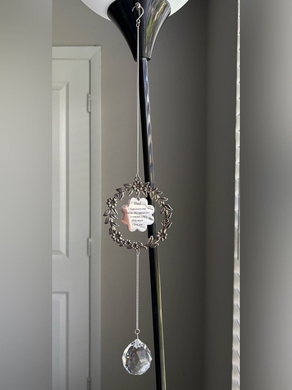 Dad Suncatcher Crystal Prism Floral Window Hanging Gift 18.3”
